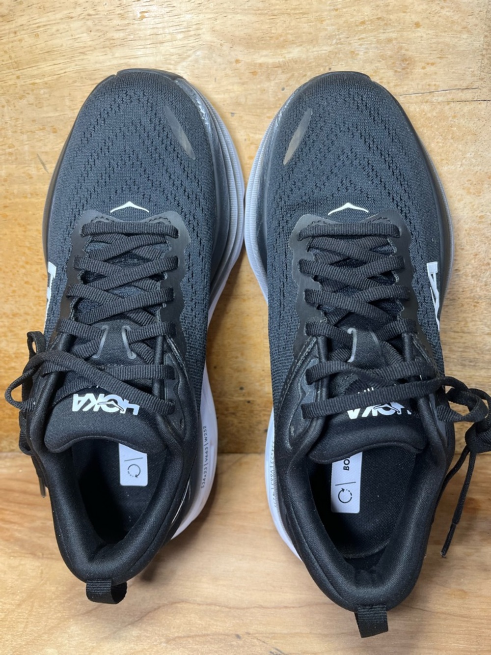 Hoka One One Bondi 8 Womens Size 6.5 Running Shoes Sneakers Black White - Picture 7 of 12